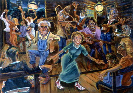 political painting of the Bush Cabinet